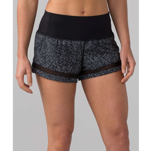 Lululemon Pace Perfect Short 3" Soundwave White Black Size 4 - Picture 3 of 12